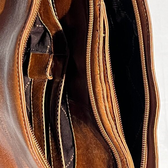 Derek Alexander designer shoulder leather purse W x H x D = 14" x 10" x 3.5" - Picture 6 of 14